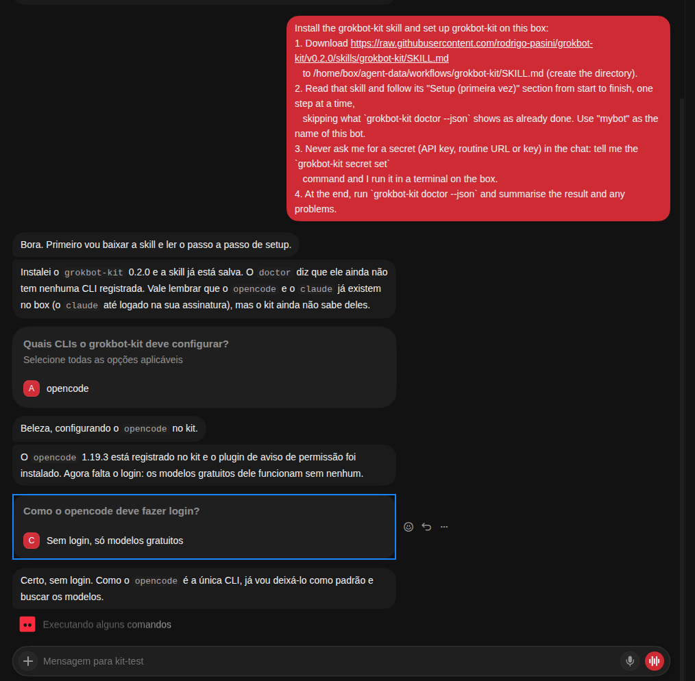 2. opencode installed, free models without login