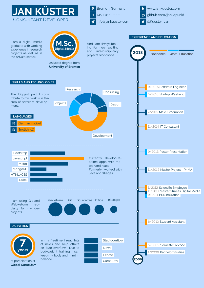 Infographics CV example preview