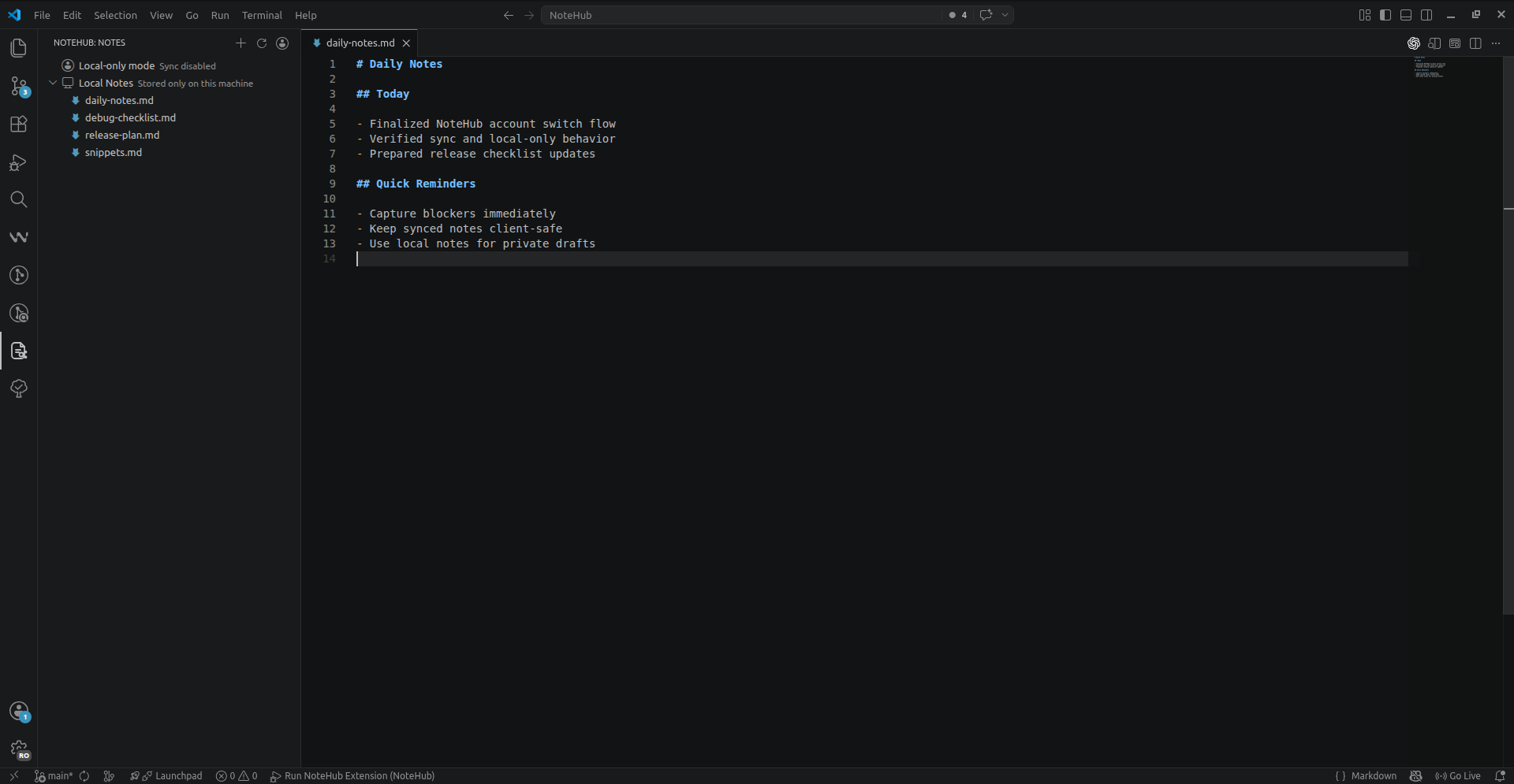 QuickNotes Sidebar