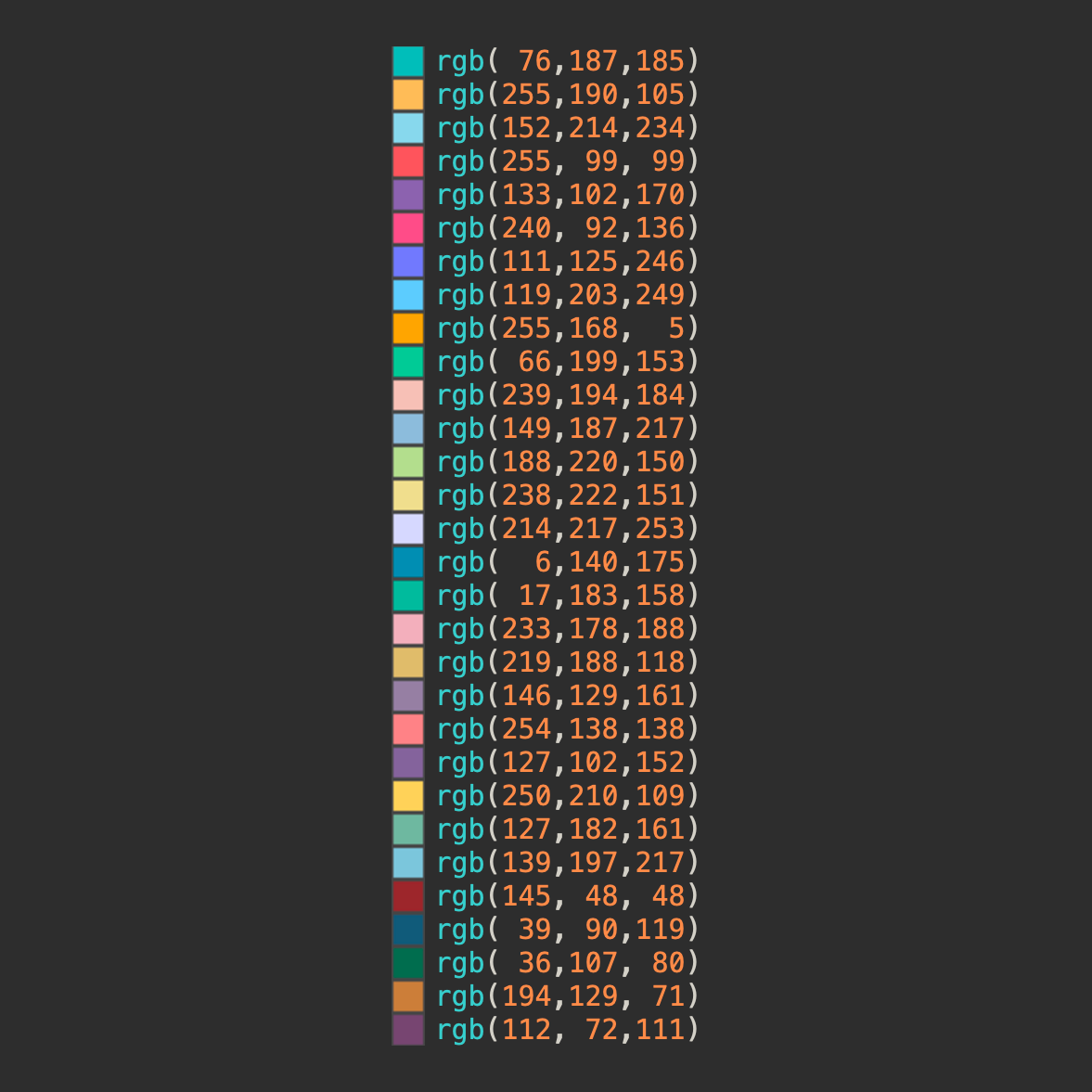color list