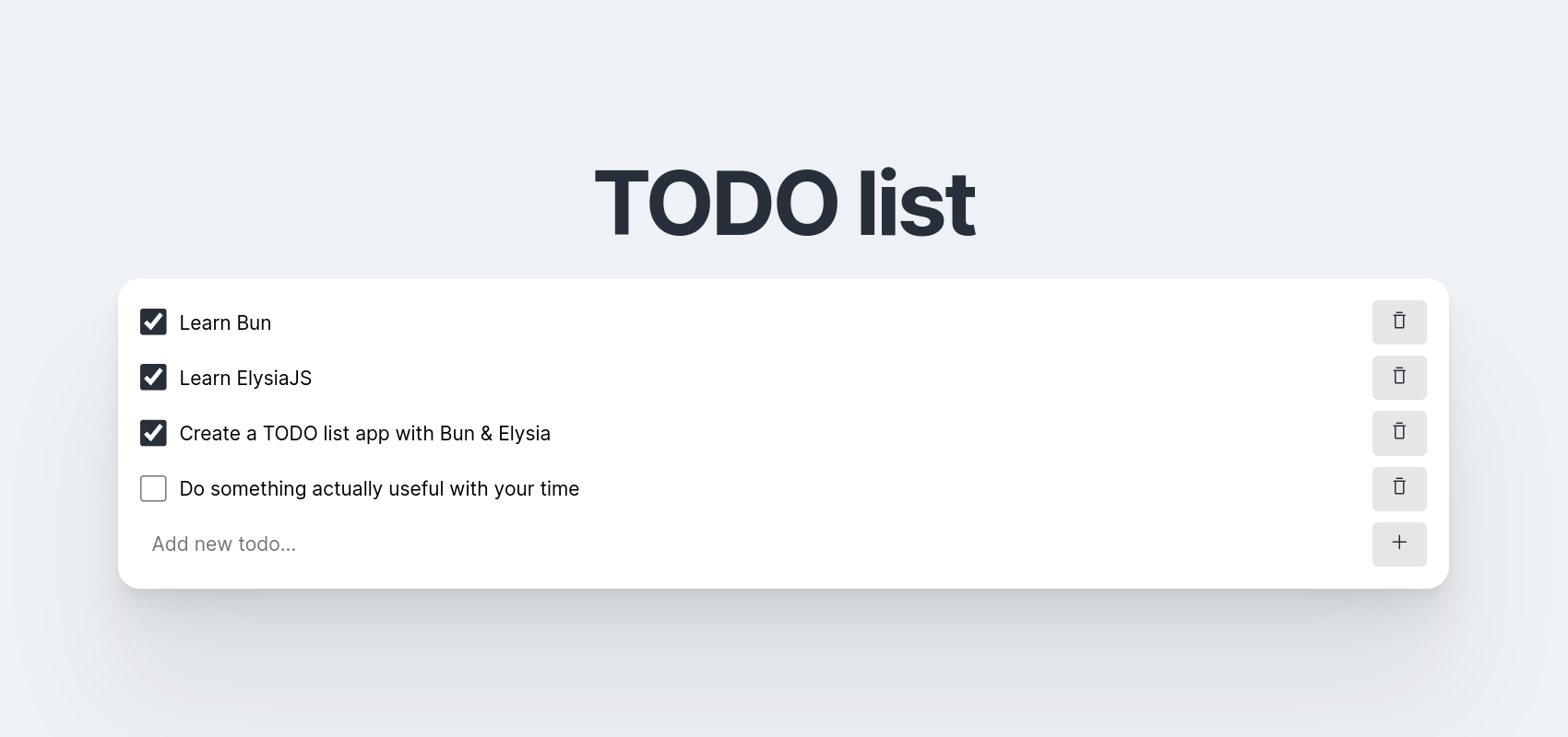 TODO app screenshot