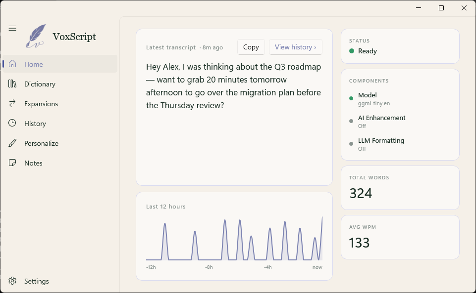 VoxScript Home