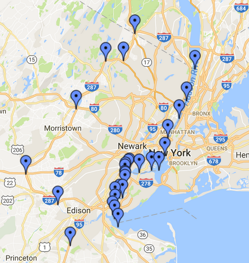 Bounding Polygon for Eastern New Jersey region