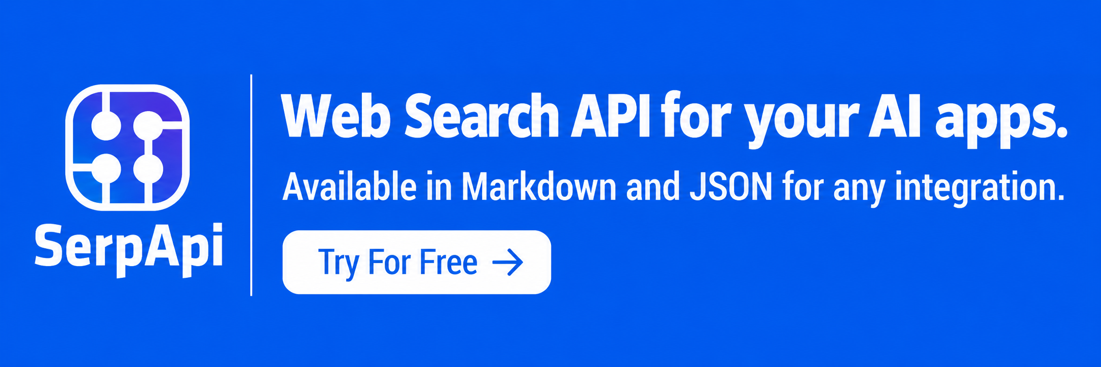 SerpApi. Web Search API for your AI apps. Available in Markdown and JSON for any integration.
