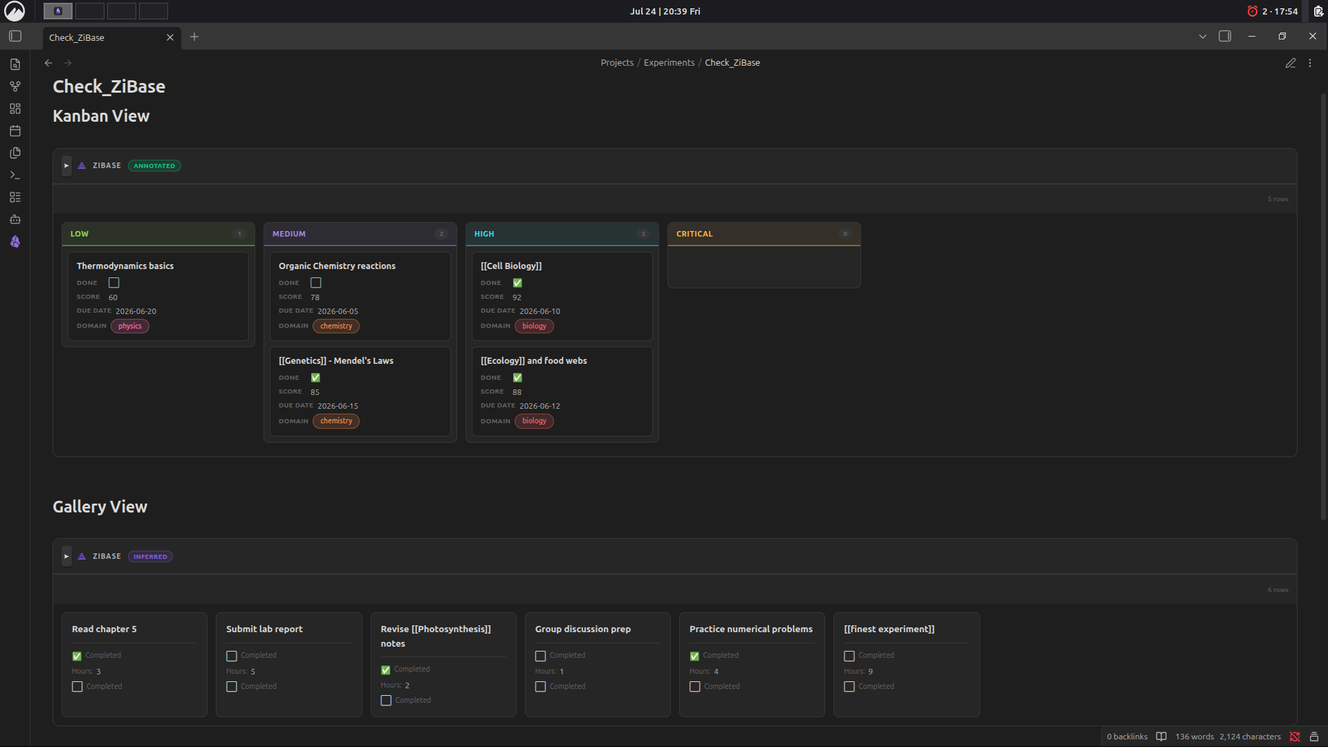 Kanban and Gallery Views