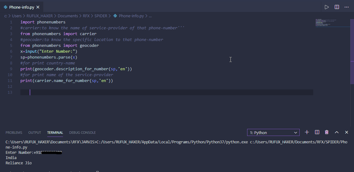 Patient Phone Number Encrypter Python GitHub - rohitrks791/Phone-info-using-python: Get information about ...