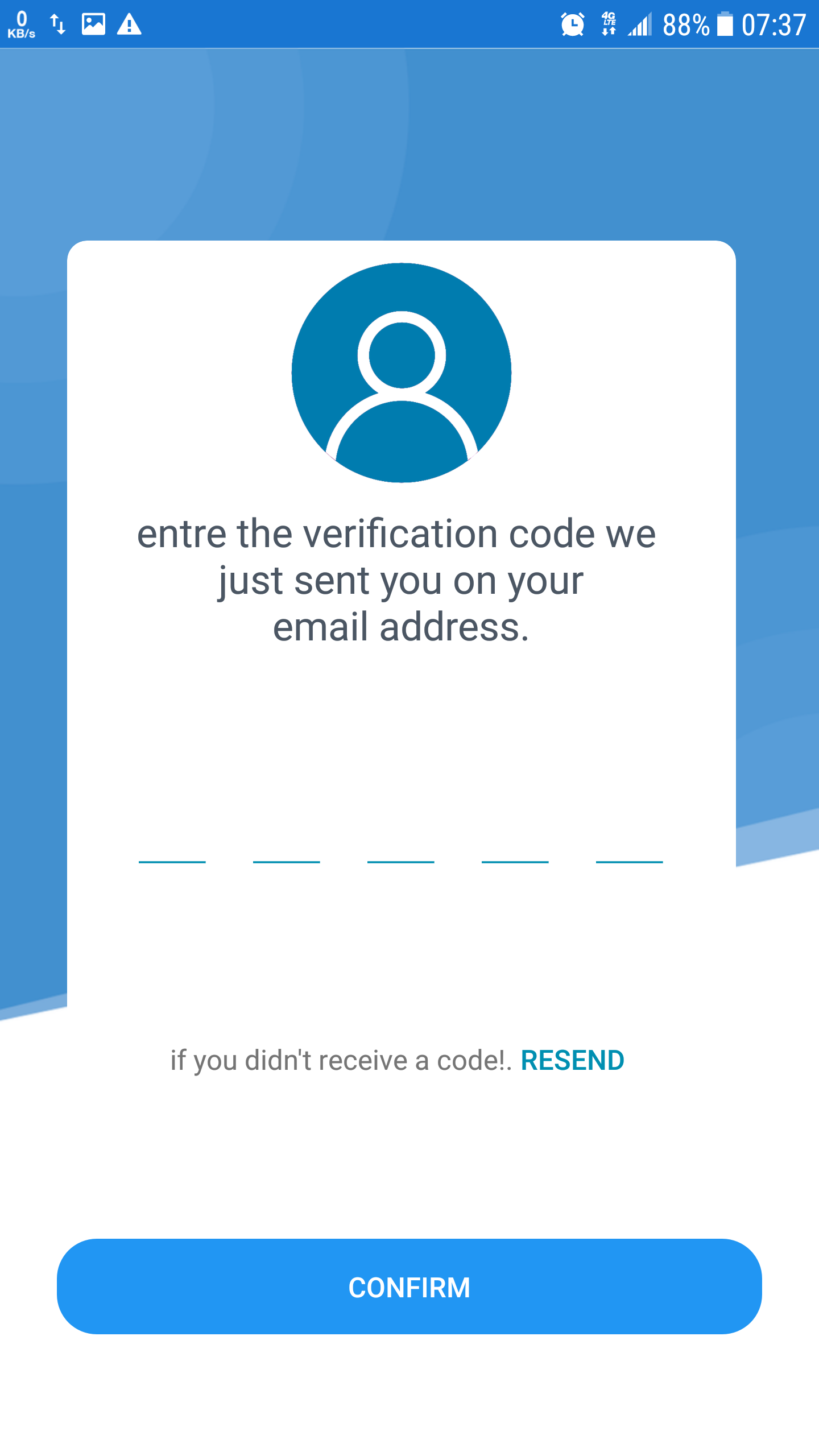 Code Verification Screen