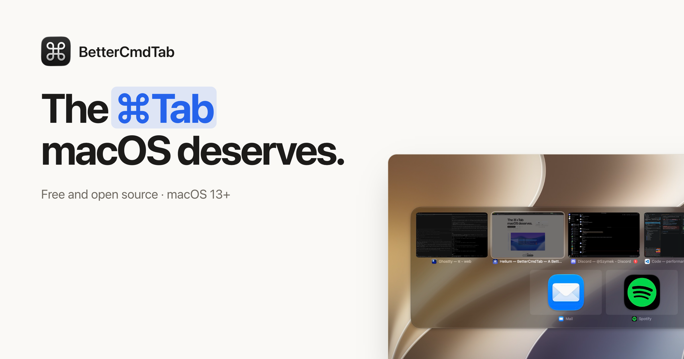 BetterCmdTab: the ⌘Tab macOS deserves