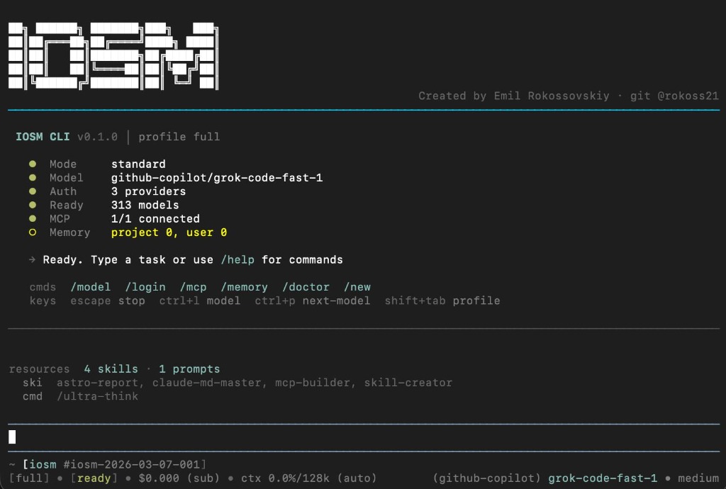 IOSM CLI terminal preview