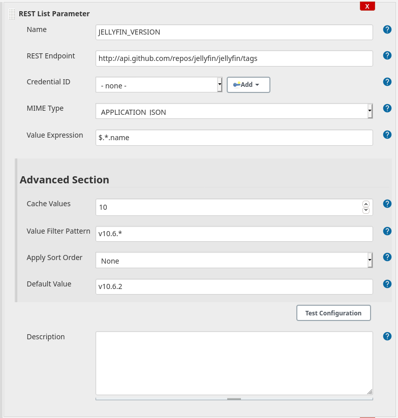 Parameter configuration (Advanced expanded)