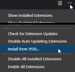 VSIX Install Menu