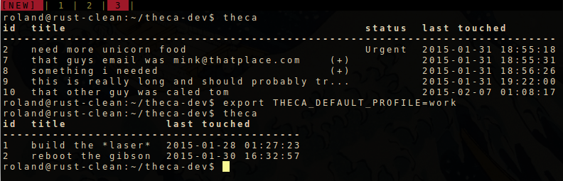 setting the THECA_DEFAULT_PROFILE env var