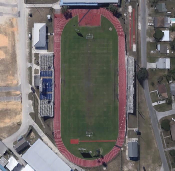 Lugar real que inspirou Capri City Jackals Stadium