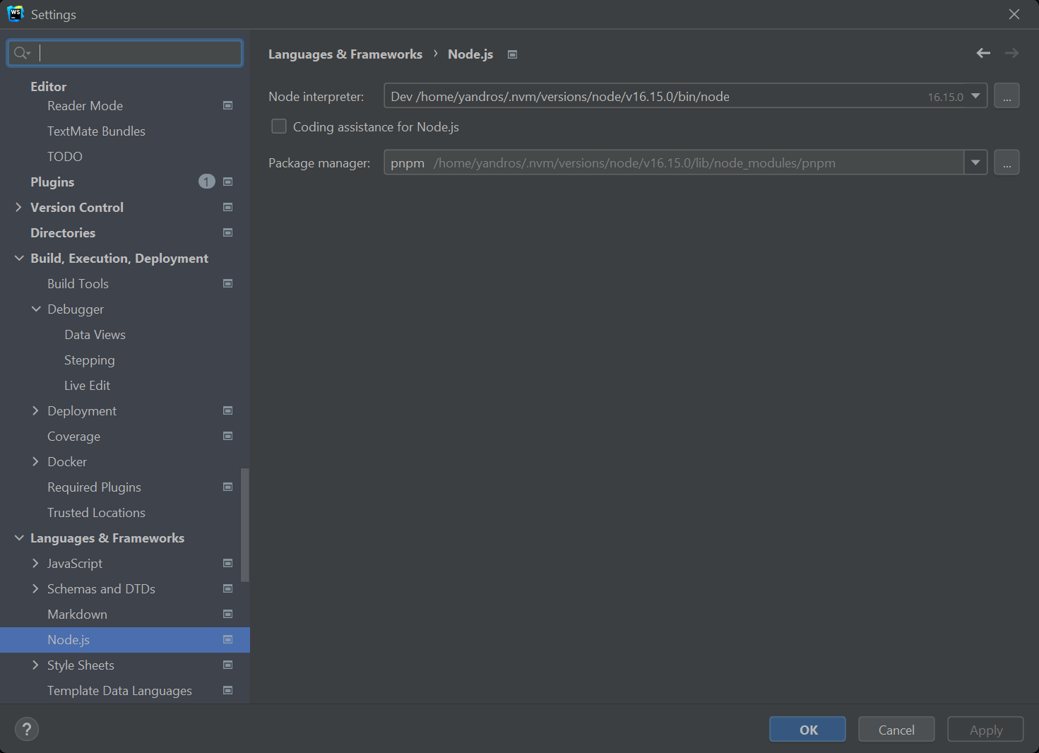 Node configuration