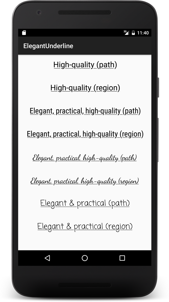 Elegant underline text decorations on Android
