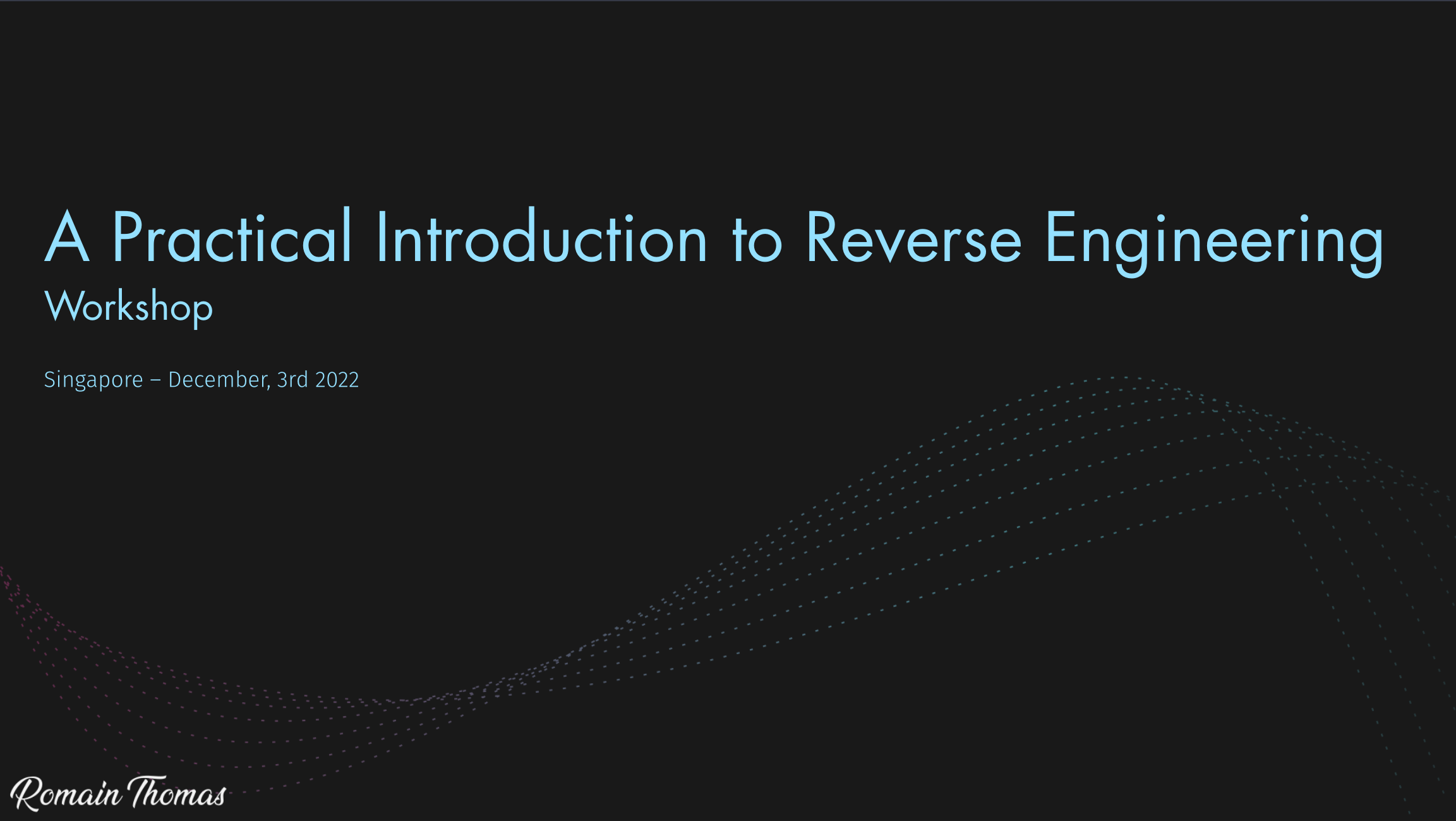 Reverse Engineering Workshop