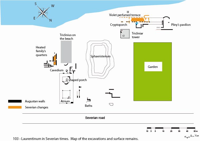 103 - Laurentinum in Severian times. Map of the excavations and surface remains.