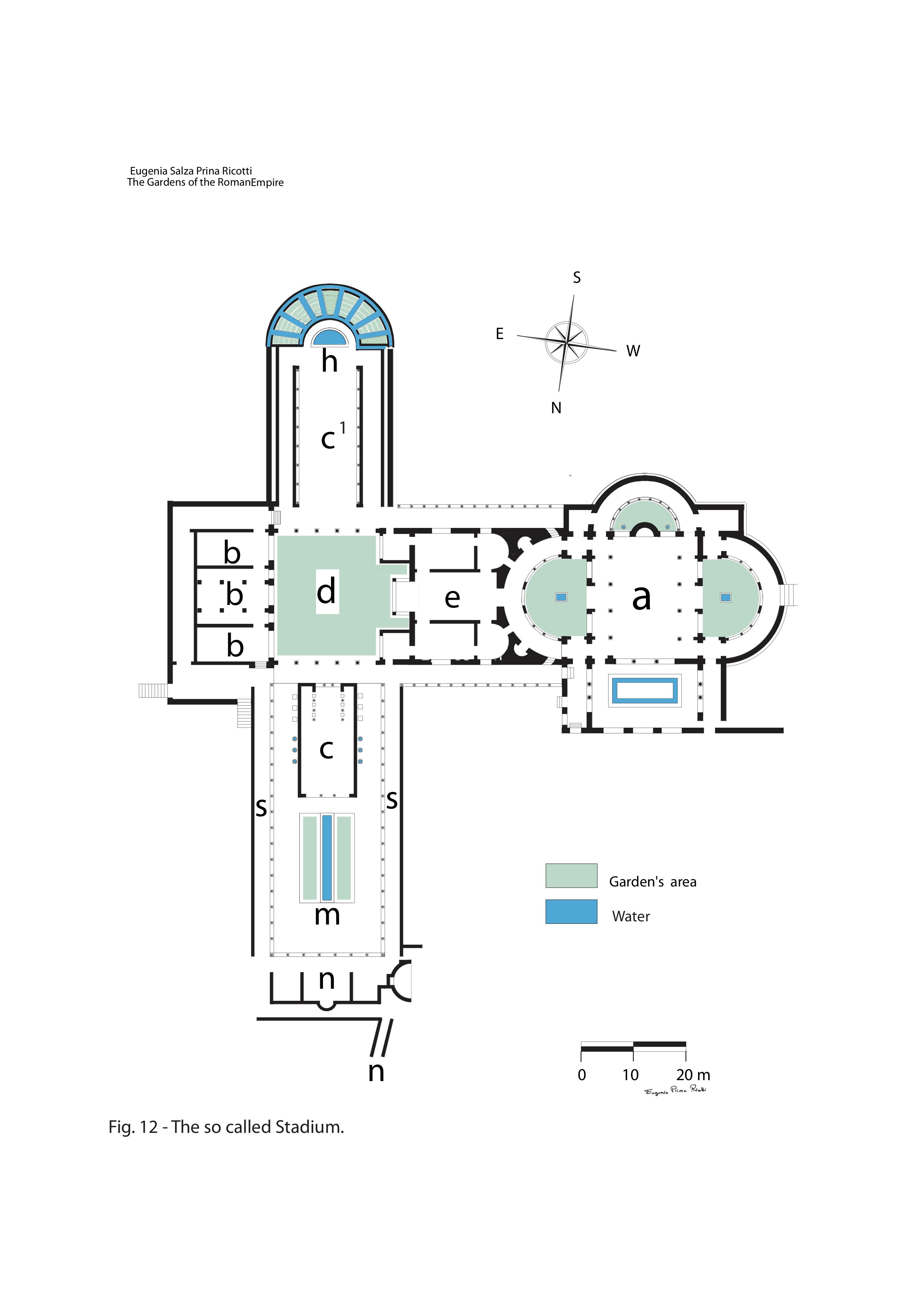 Plan of the Stadium-garden at Hadrian's Villa