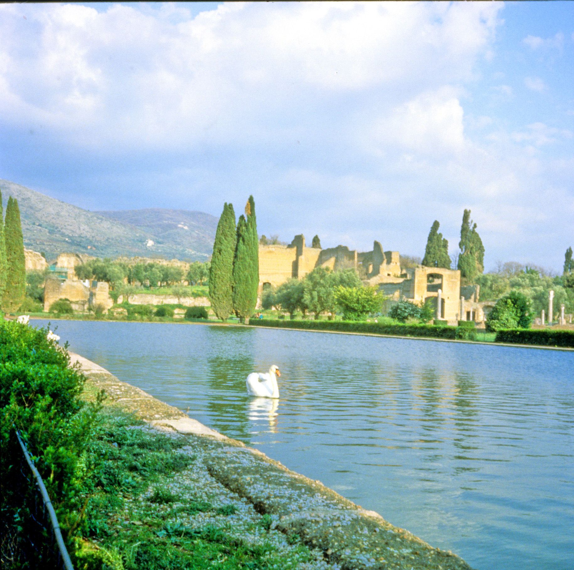 Photograph of the pond of the Pecile Garden at Hadrian's Villa