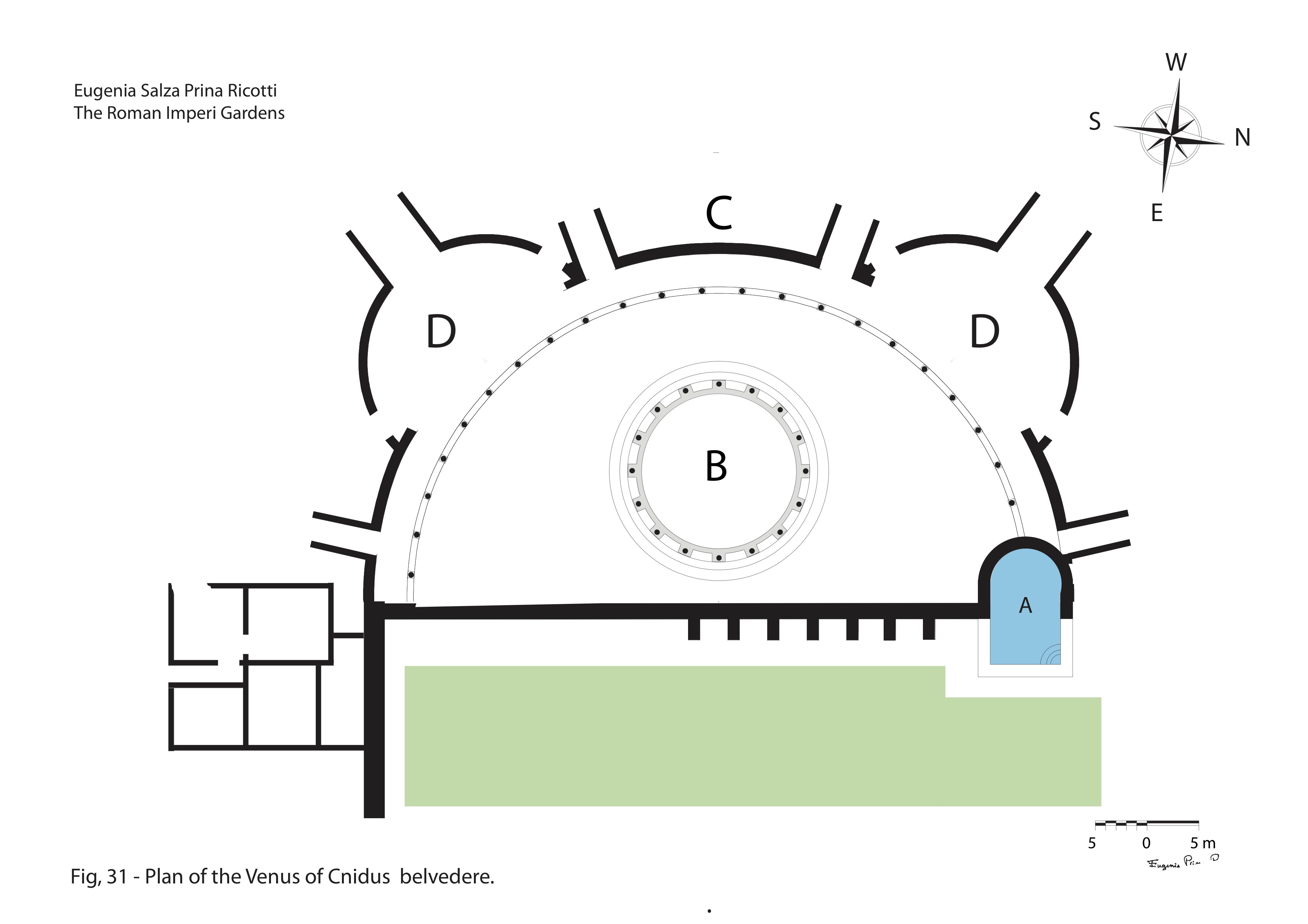 Plan of the Venus of Cnidus Belvedere at Hadrian's Villa