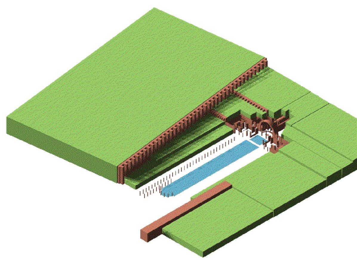 Autocad rendering of the Canopus at Hadrian's Villa