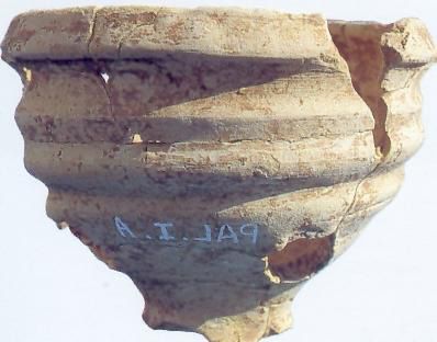 Photograph of the flower pot found in the Throne Hall garden at Hadrian's Villa, in its modern state