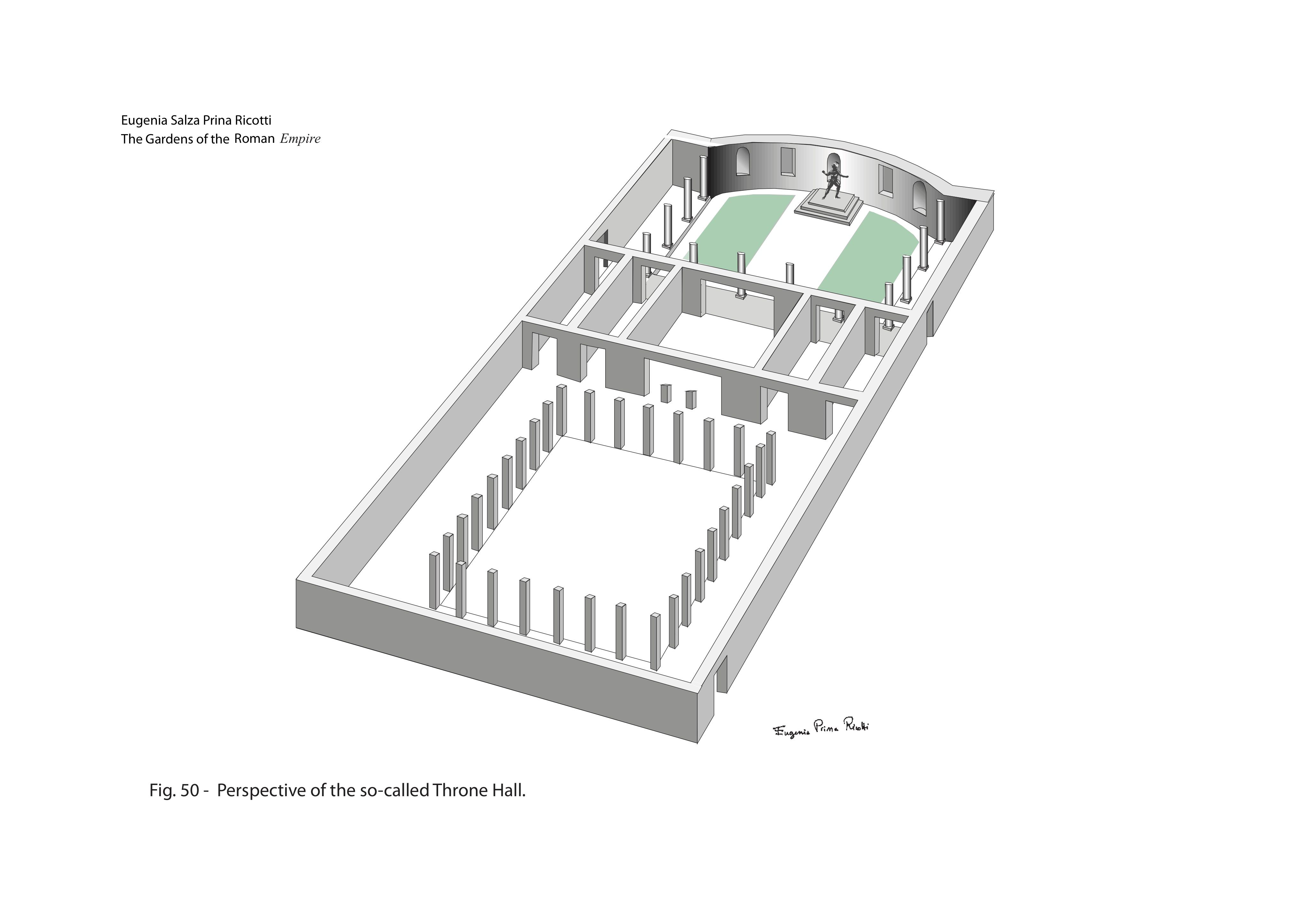 Reconstruction of the Throne Hall garden at Hadrian's Villa