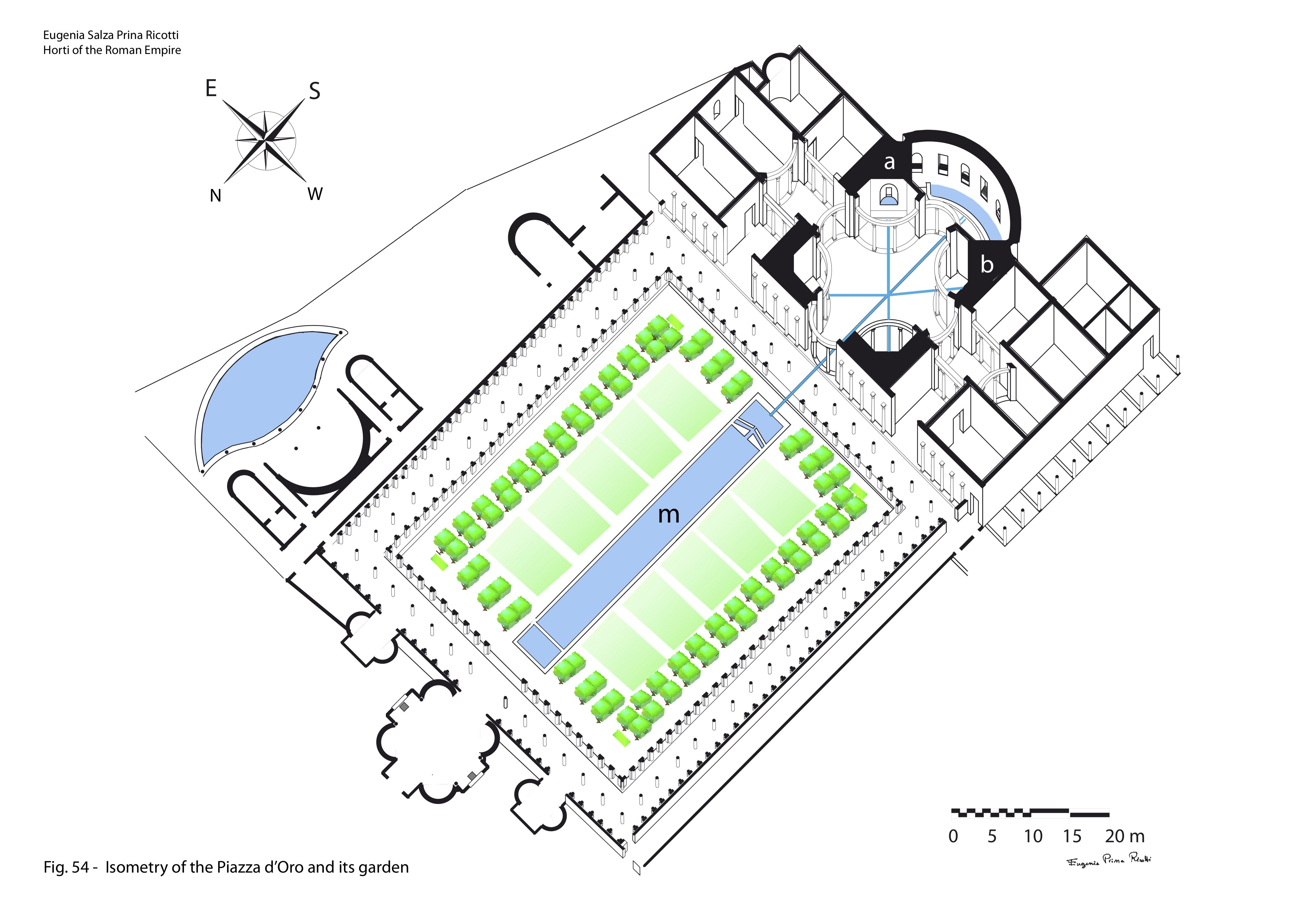 Isometric plan of the Piazza d'Oro at Hadrian's Villa