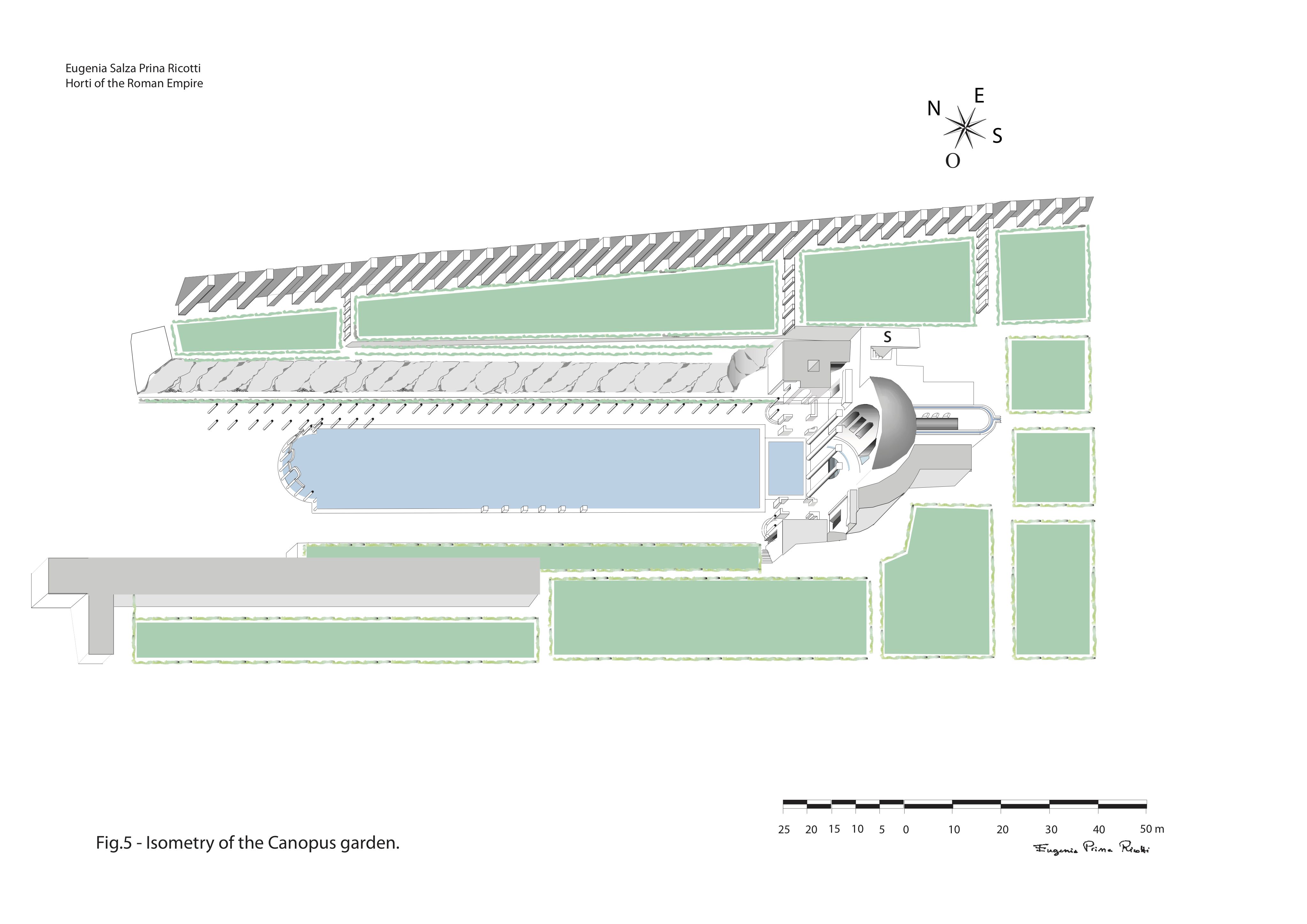Isometric plan of the Canopus at Hadrian's Villa