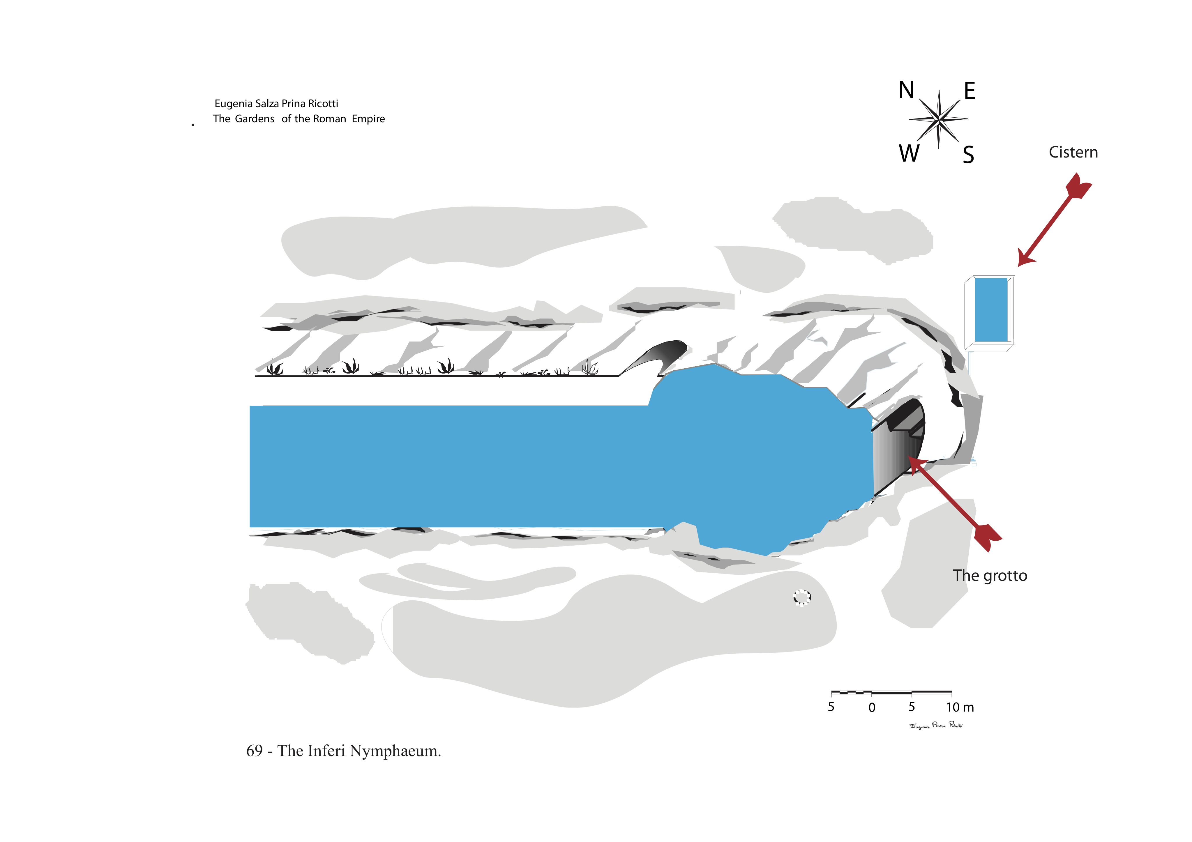 Isometric plan of the Inferi Nymphaeum at Hadrian's Villa