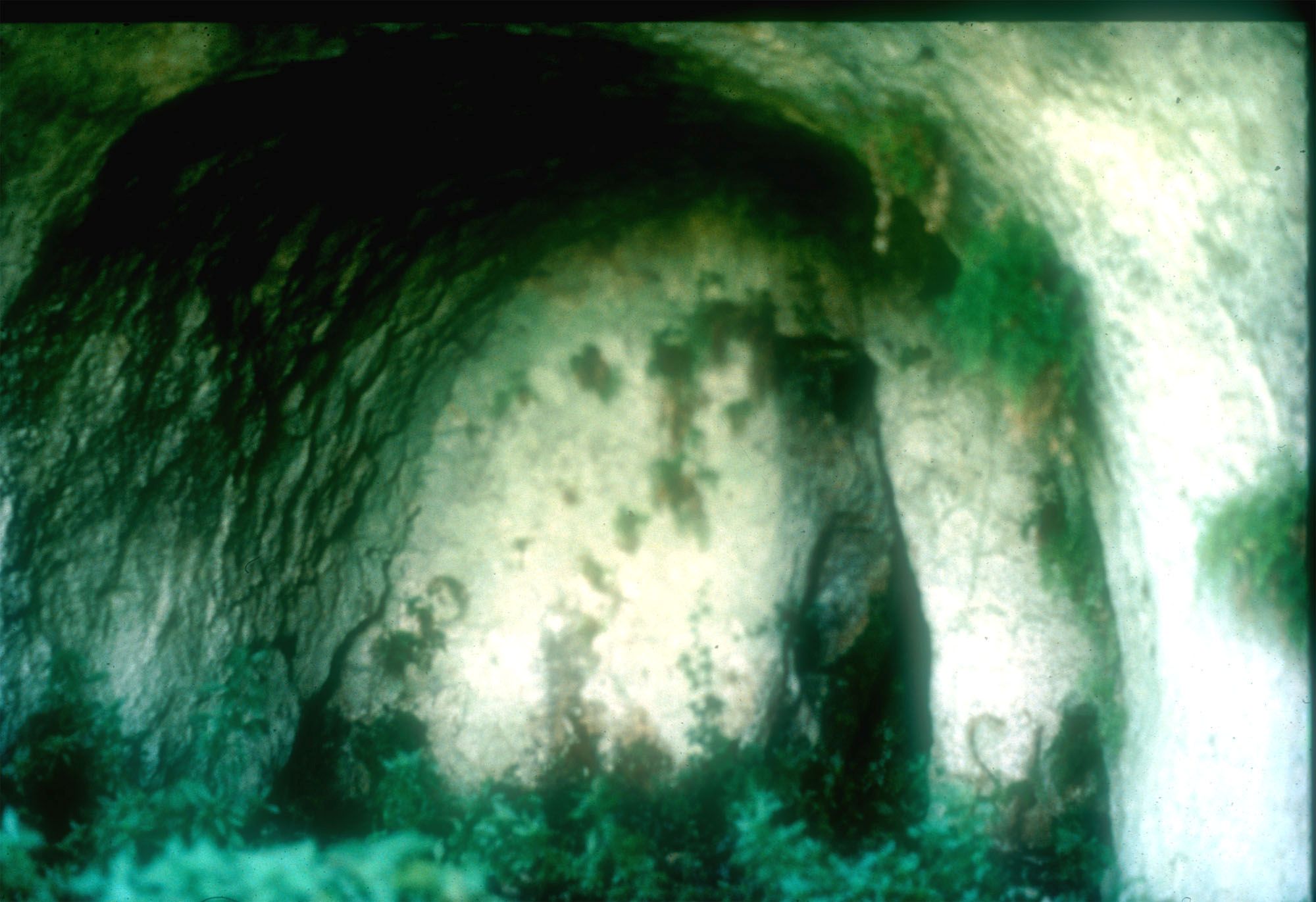 Photograph of the small grotto of the Inferi Nymphaeum at Villa Adriana