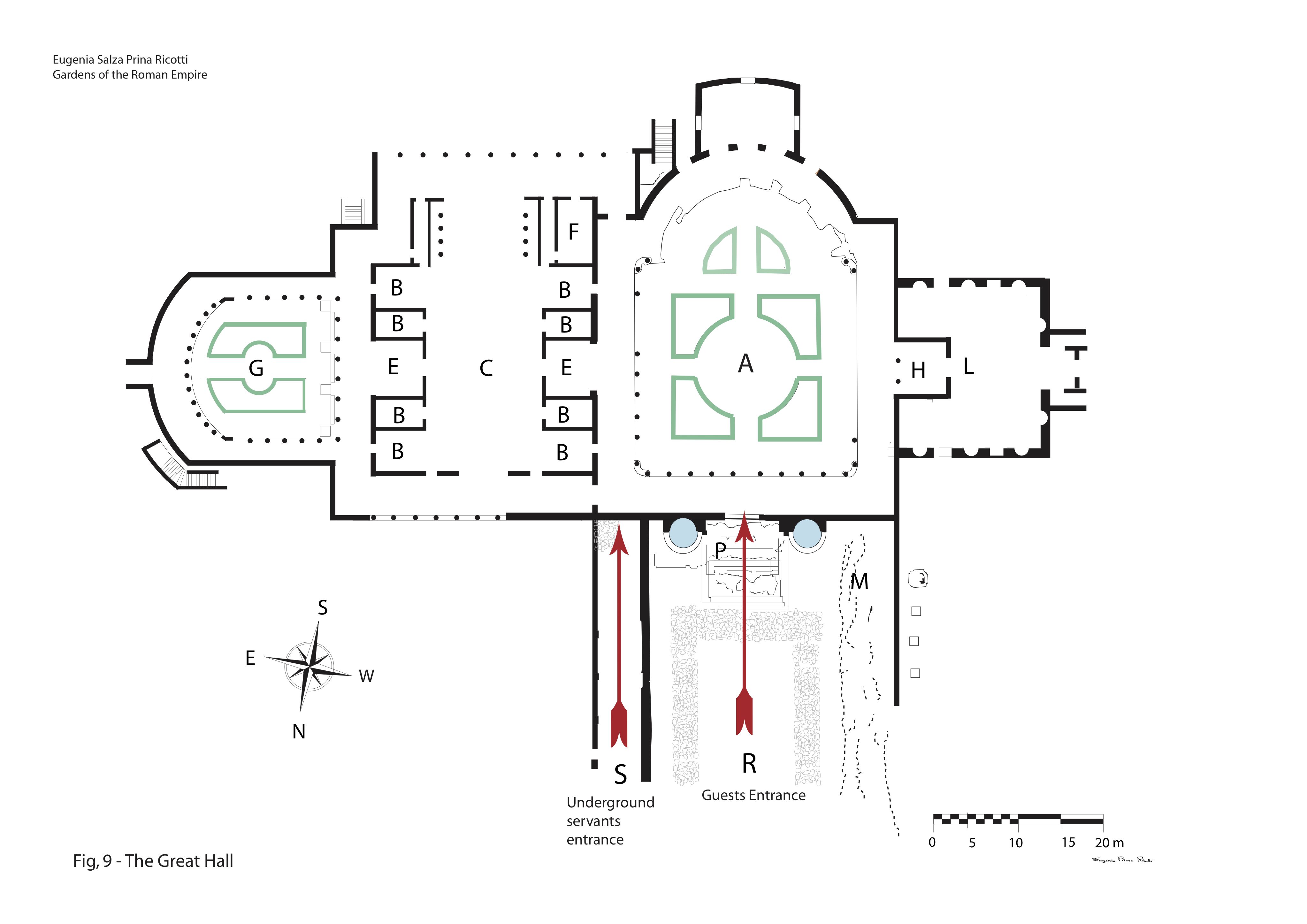 Plan of the Great Hall at Hadrian's Villa