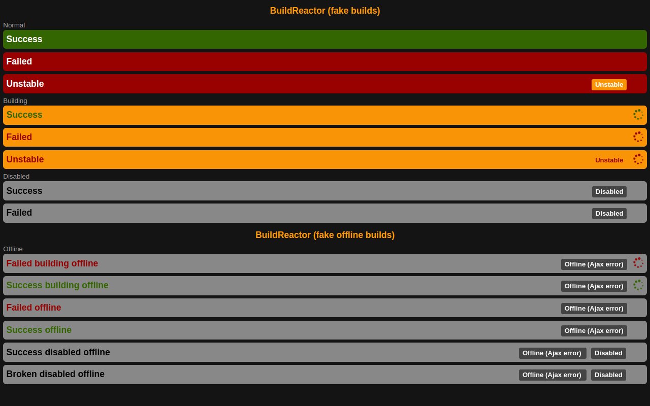 BuildReactor dashboard