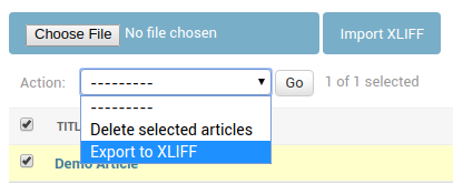 XLIFF Exchange screenshot