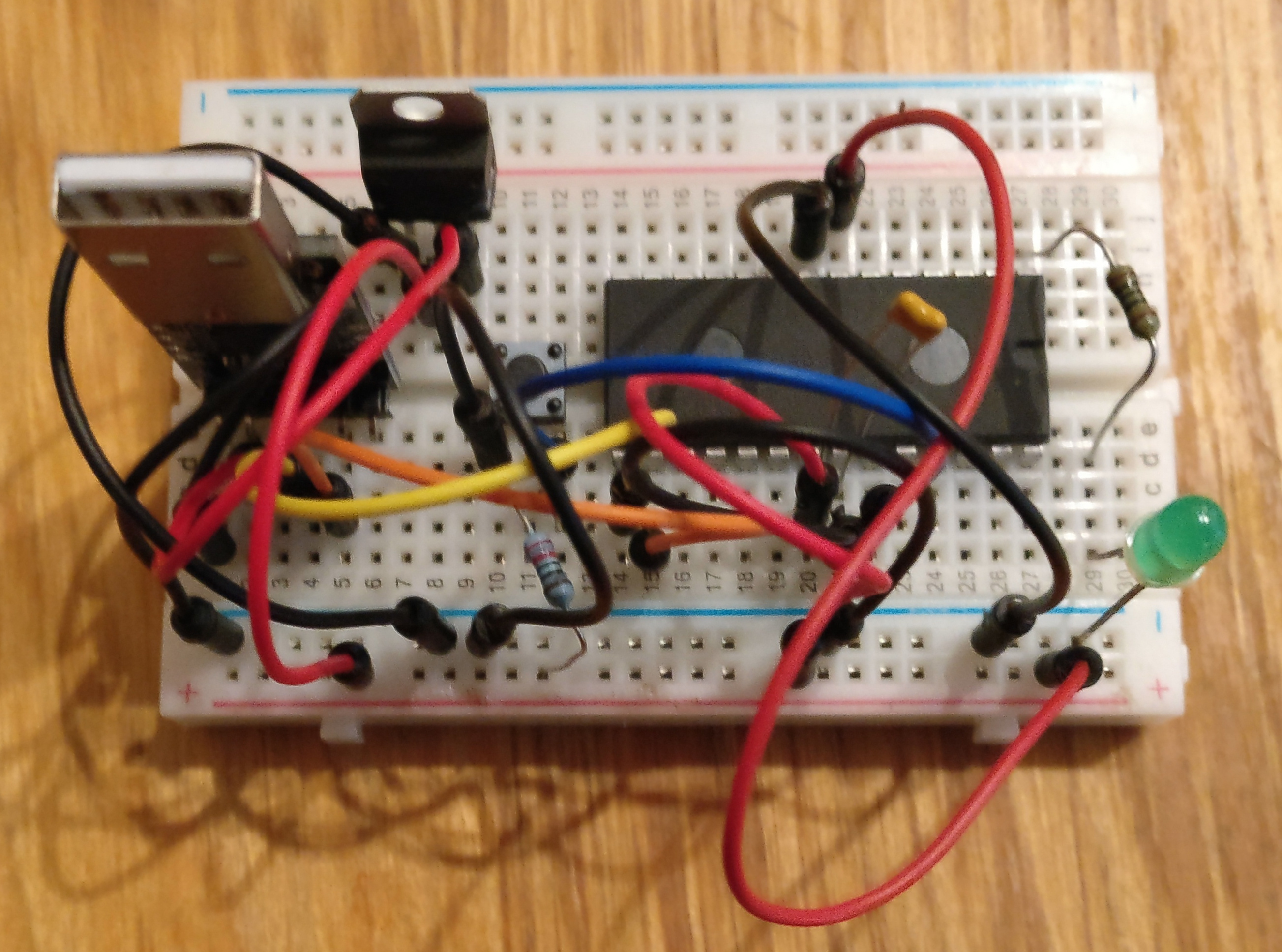 LPC1114 on a breadboard