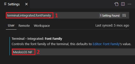 Visual Studio Code Integrated Terminal Font Settings