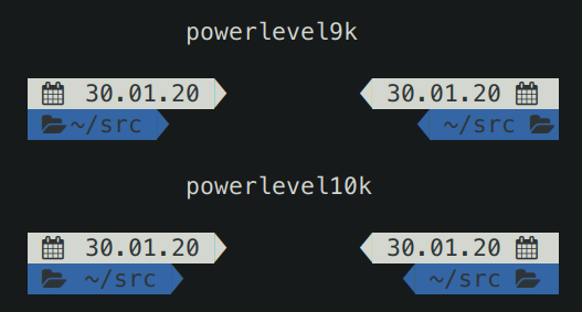 ZLE_RPROMPT_INDENT: Powerlevel10k vs Powerlevel9k
