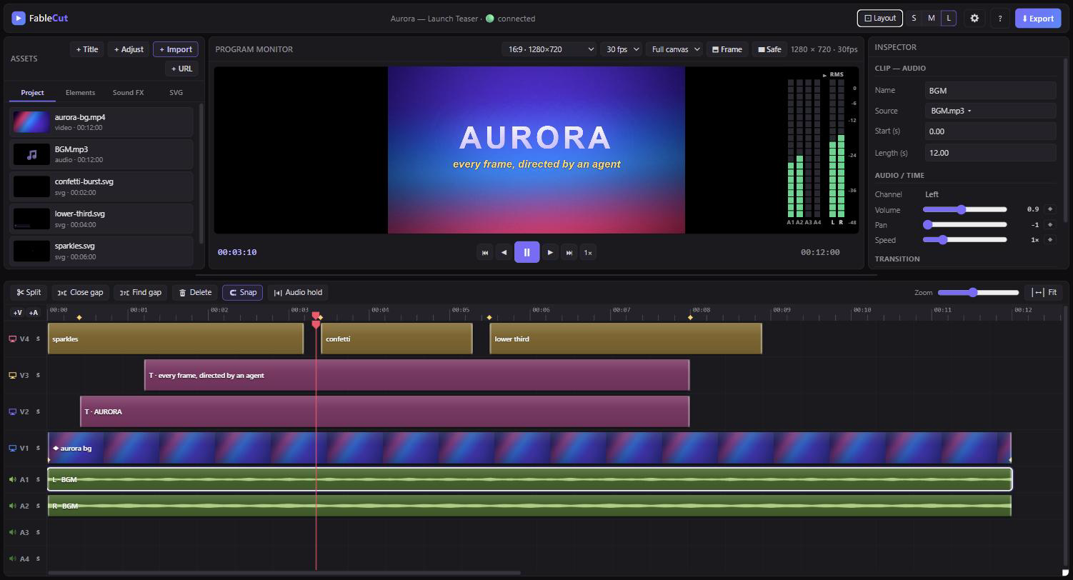FableCut editor