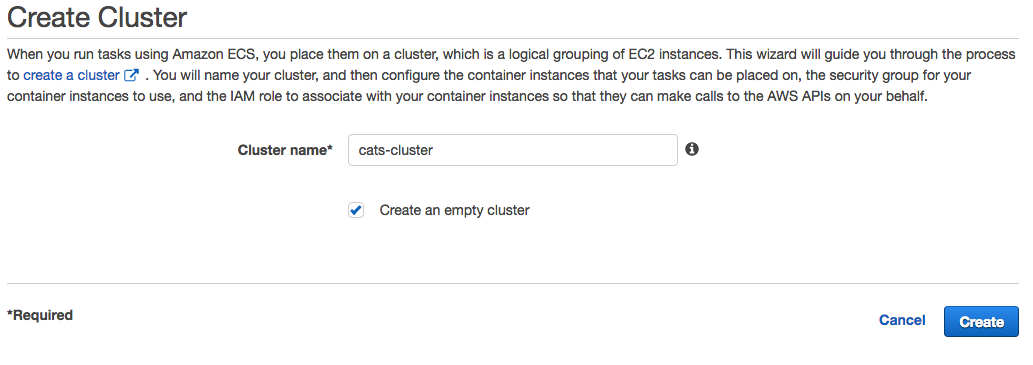 Cluster configuration