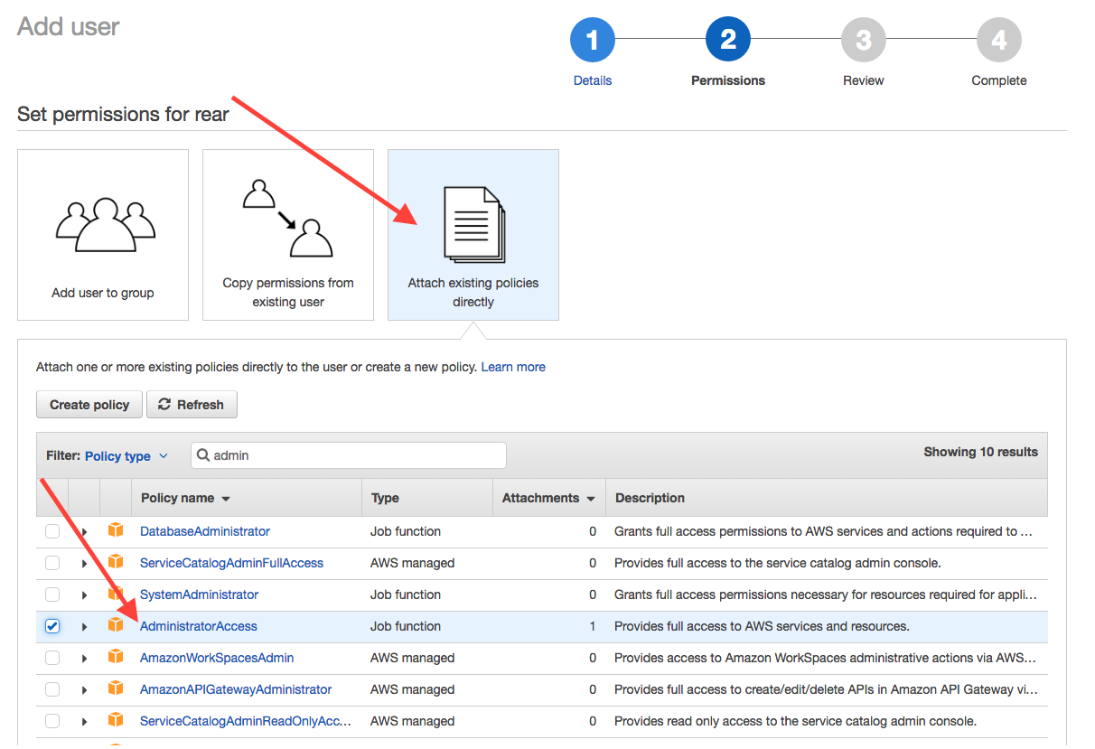 Assigning existing policies