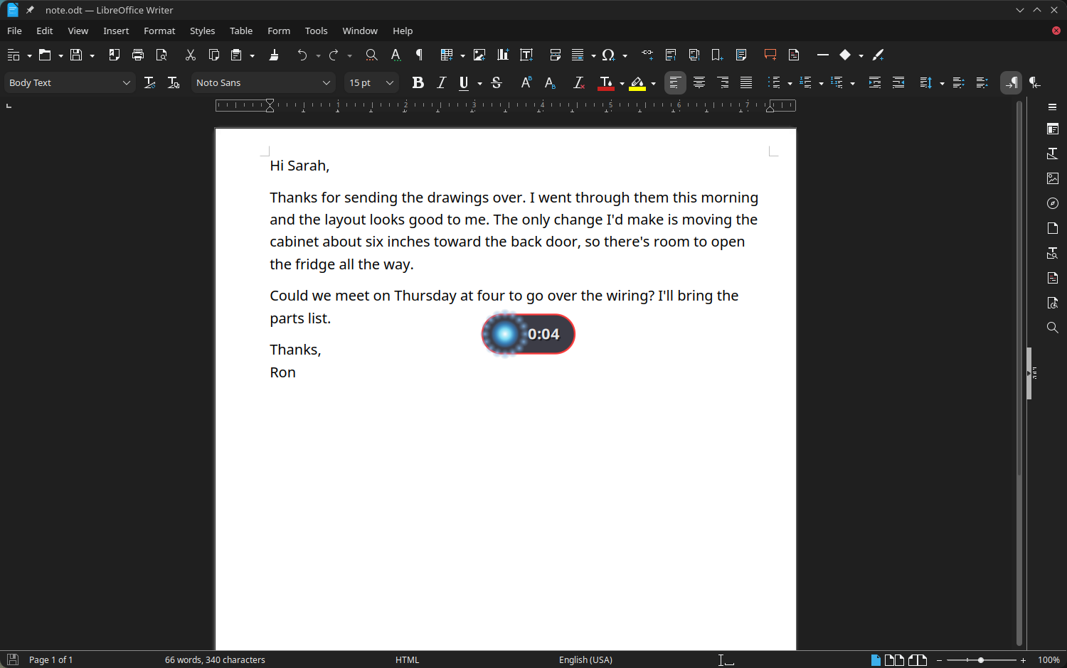 Screenshot of TuxTalk