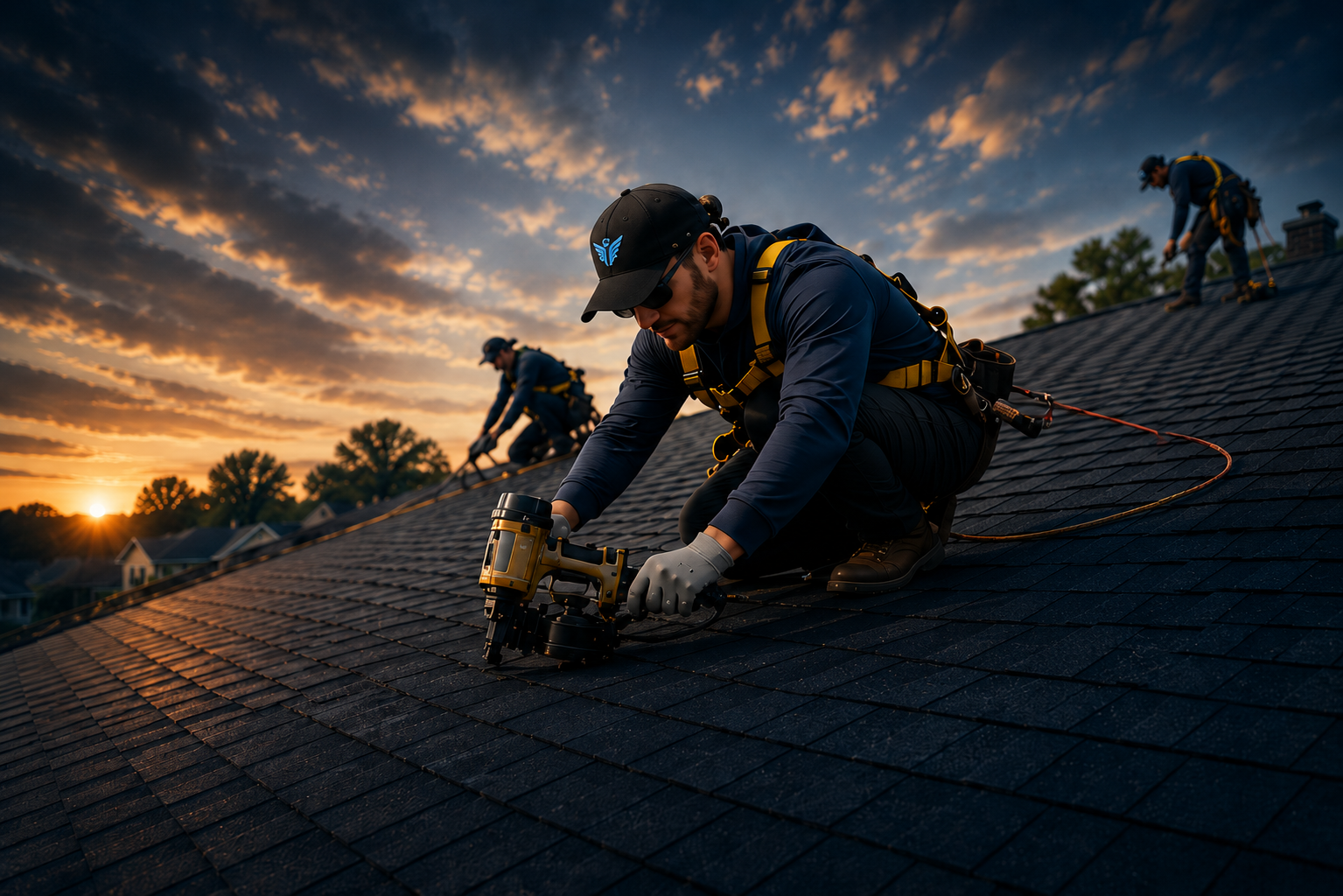 Rooftop Heroes roofer at work