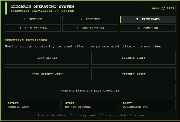 Executive system controls