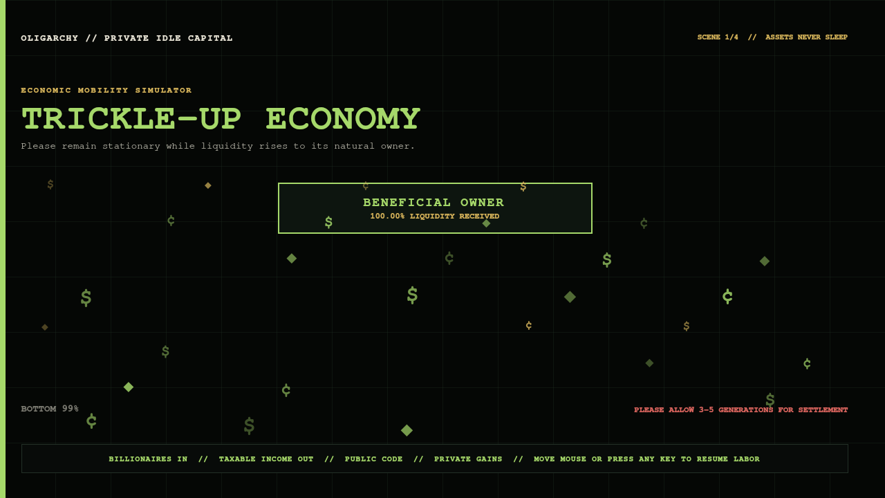 Trickle-Up Economy screensaver