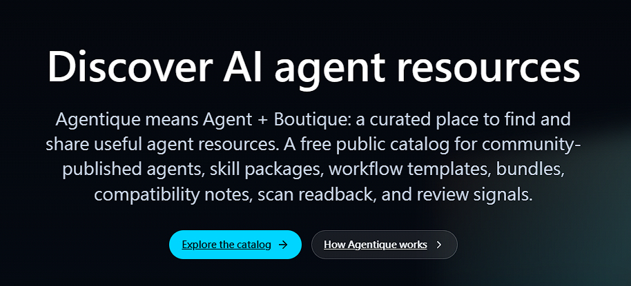 Agentique: Discover AI agent resources