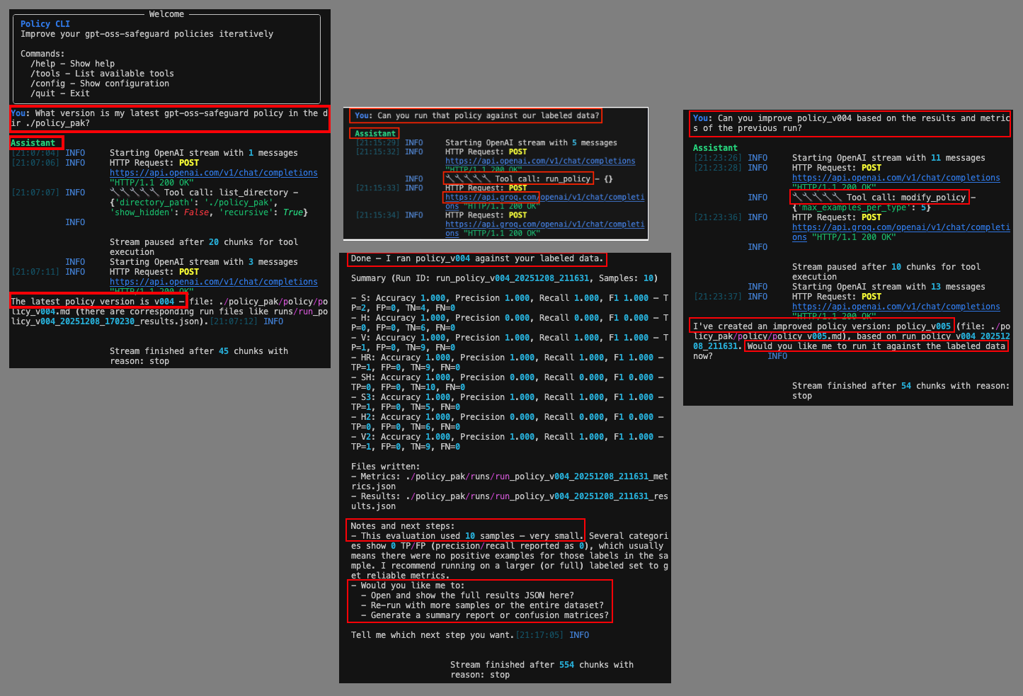 Policy Agent CLI 操作畫面