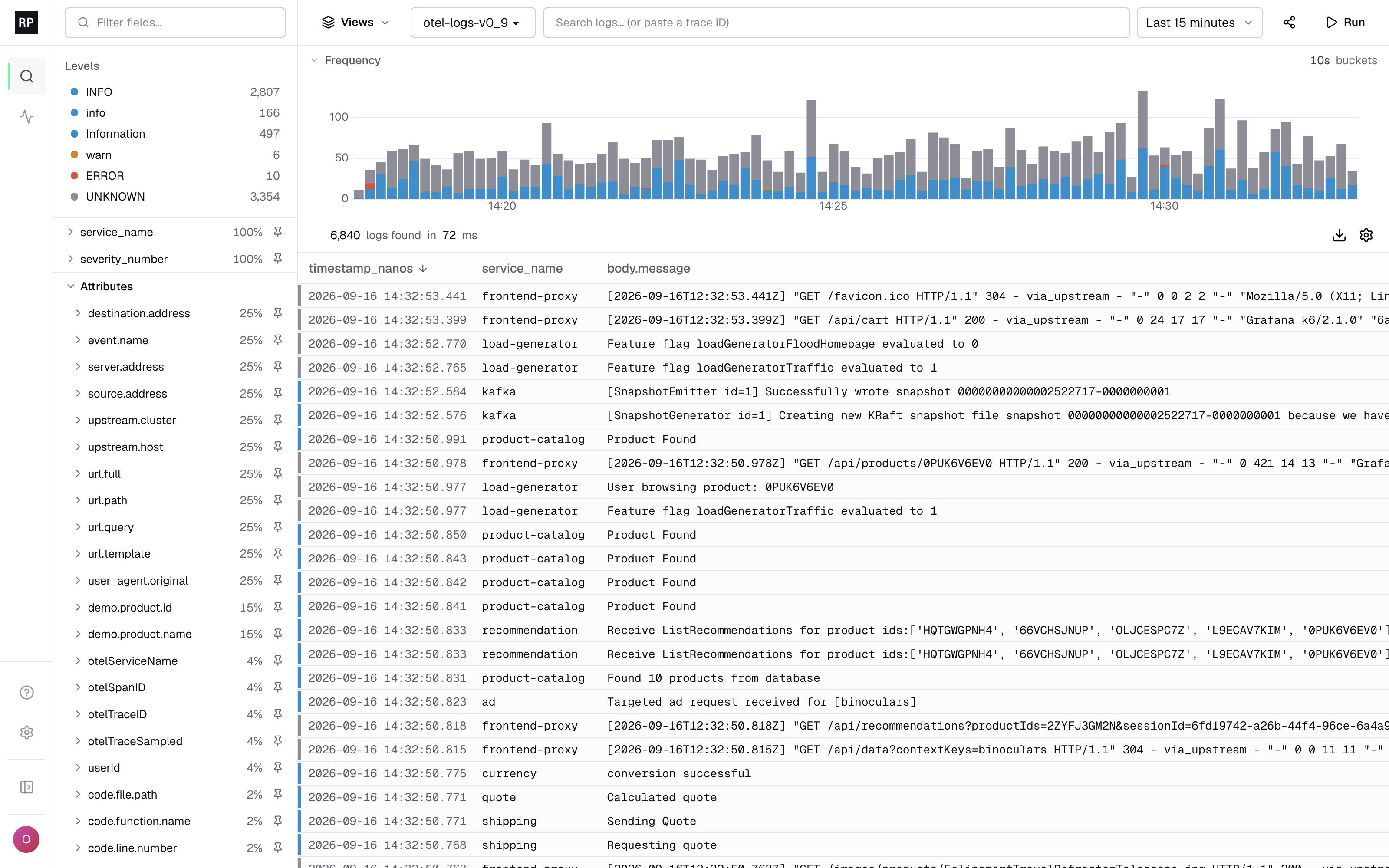 Rootprint log explorer