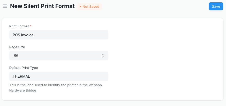 Silent Print Format Form