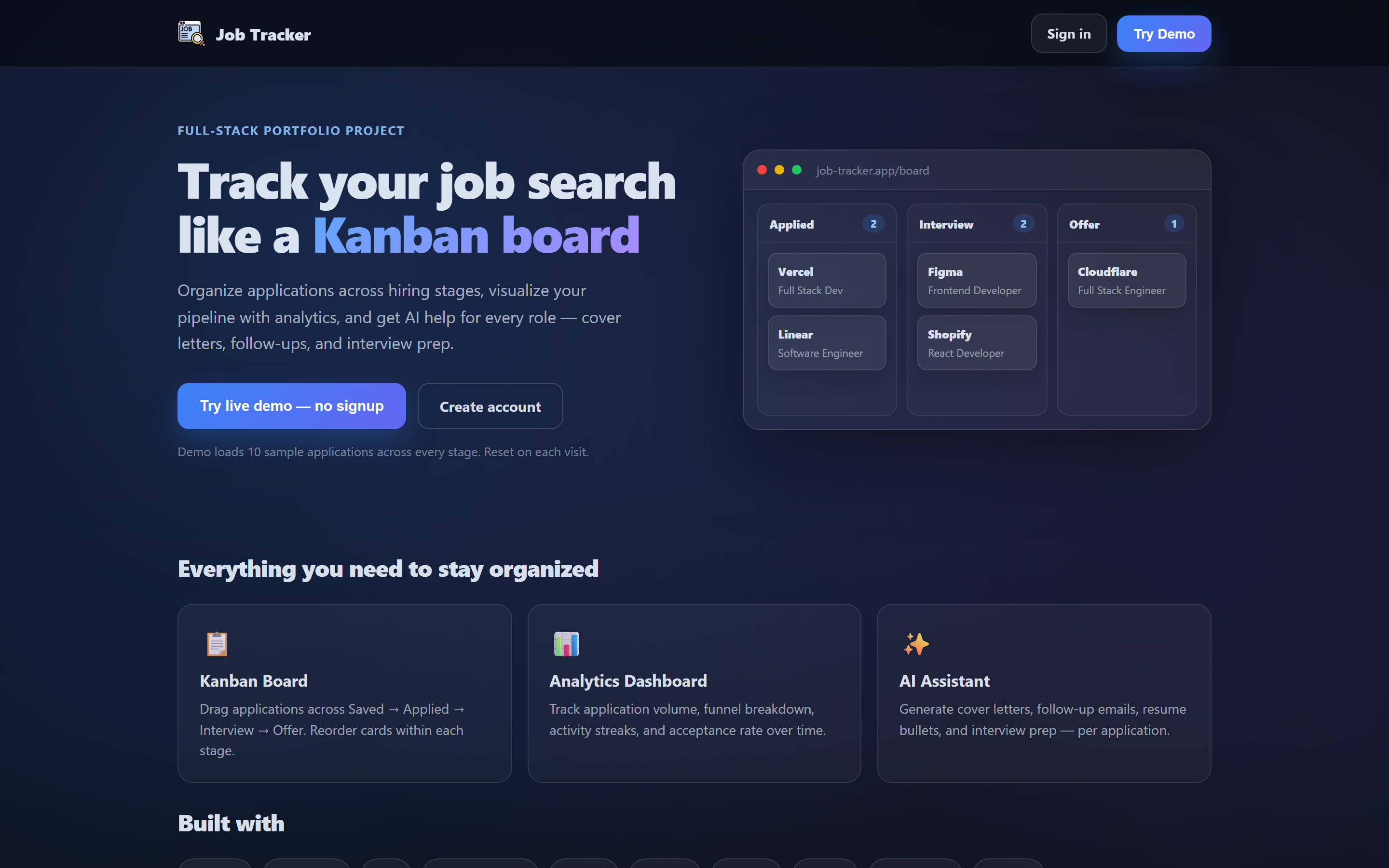 Job Tracker preview
