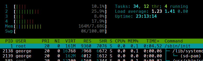 htop command